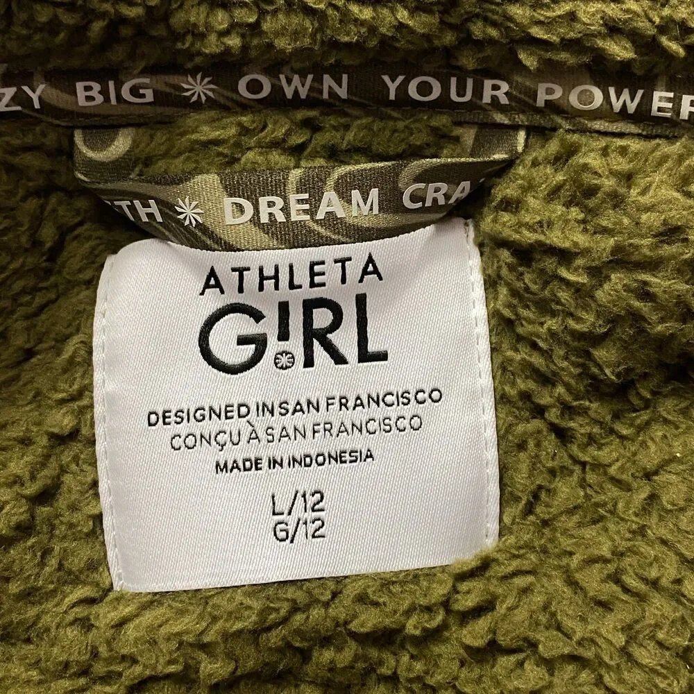 Athleta 2023 So Toasty High Pile Fleece Sherpa Jacket Girl's Size 12